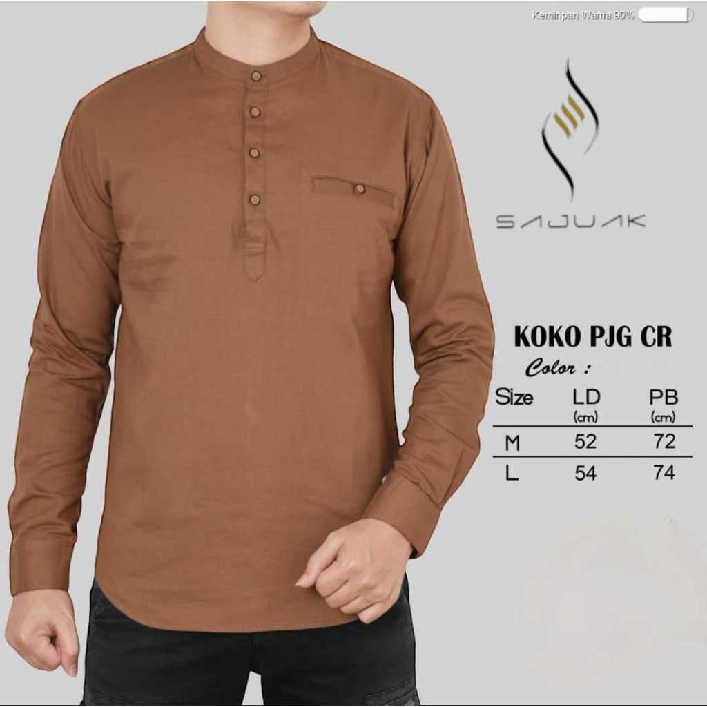 SAJUAK Baju Koko Pria Lengan Panjang || Baju Koko Panjang || Baju Koko Pria  || Baju Muslim Pria