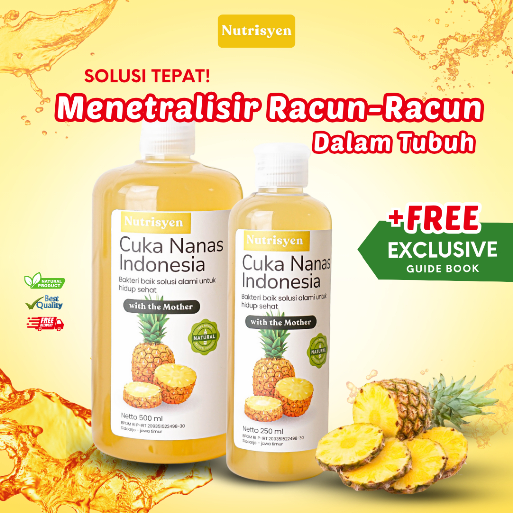 

Nutrisyen - CUKA NANAS ORIGINAL ORGANIK MURNI TANPA CAMPURAN, WITH MOTHER, PINEAPPLE CIDER VINEGAR UNTUK KESEHATAN, BANTU ATASI DIABETES KONTROL GULA DARAH