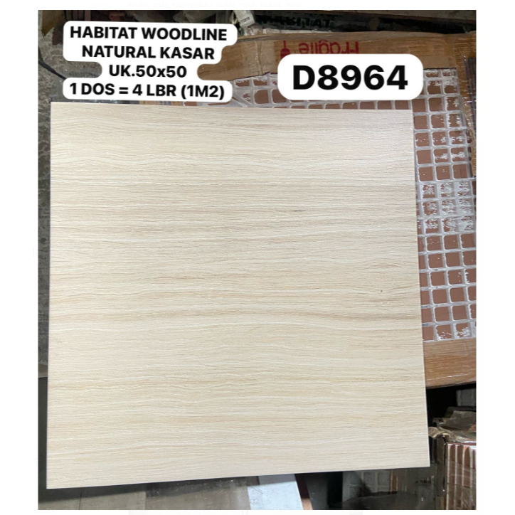 WOODLINE NATURAL UK.50X50 MATT KASAR MOTIF KAYU HABITAT MILAN KERAMIK LANTAI DINDING