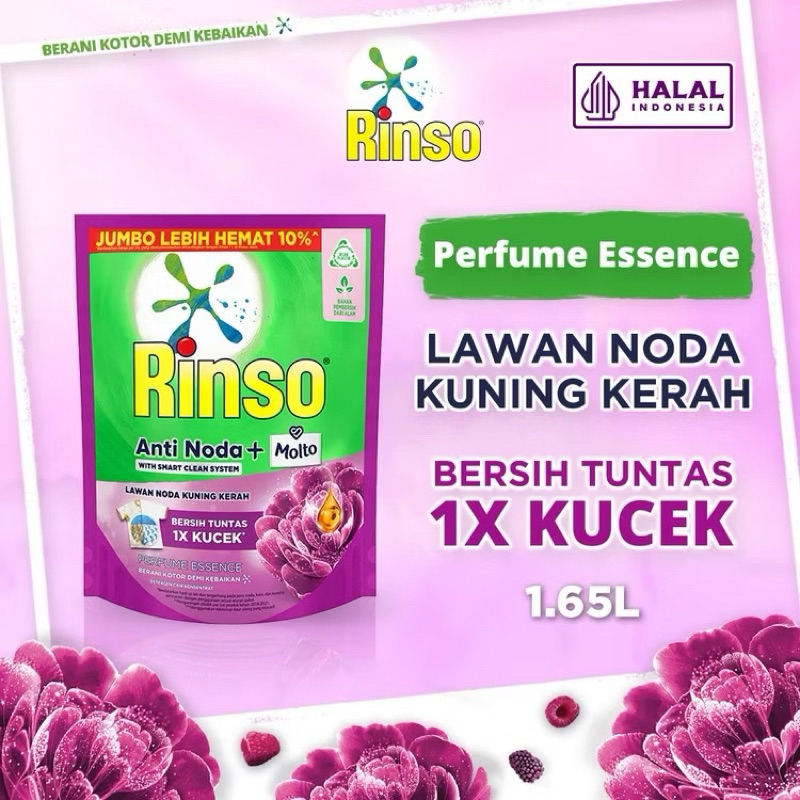 Rinso + Molto Detergen Cair 1,65 L