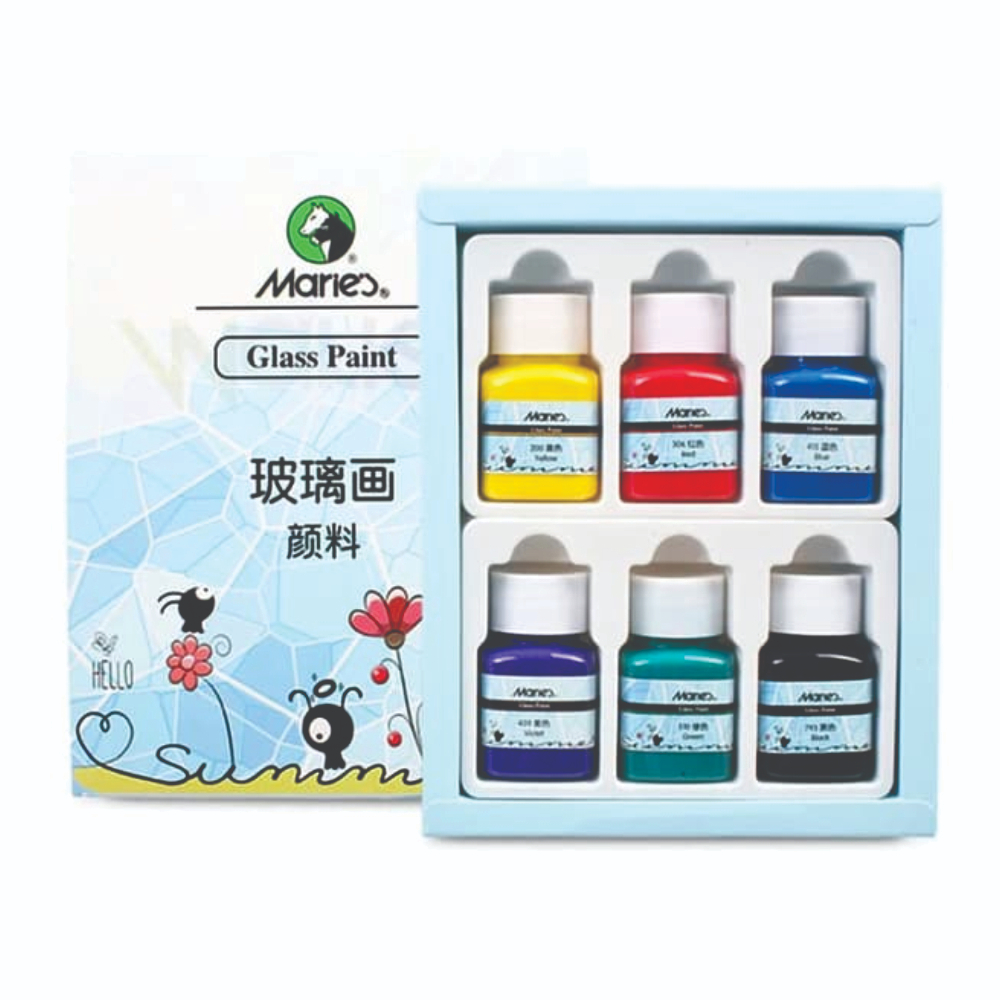 

MARIES GLASS PAINT COLOUR TYPE A7006 | 6 WARNA