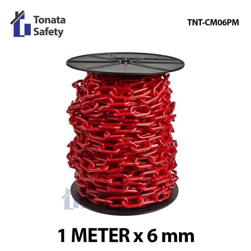 Tonata Plastic Chain Cone Chain Merah 6mm Per Meter