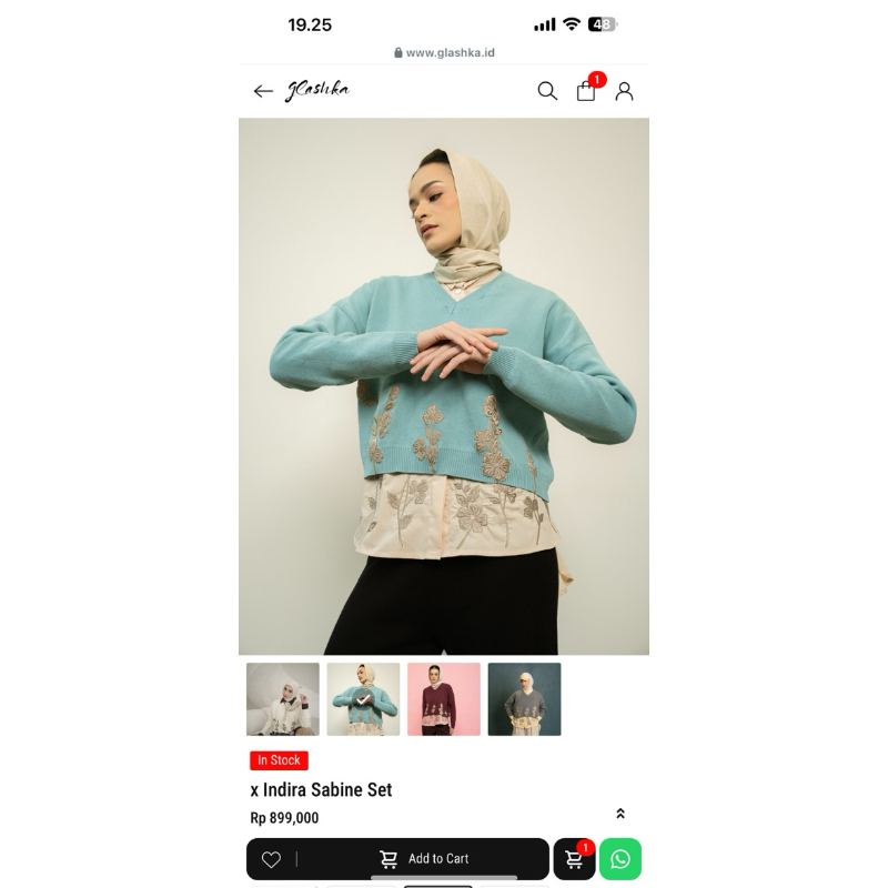 sabine by glashka warna aqua (new)