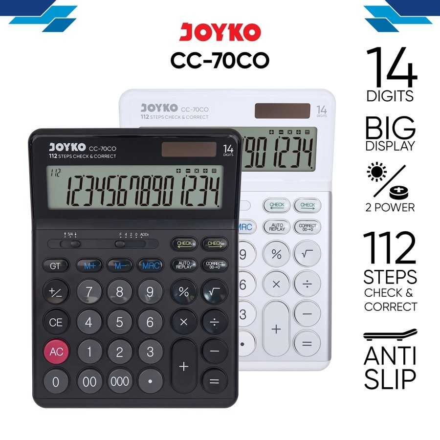 

TBMO Calculator Kalkulator Joyko CC-70CO 14 Digits Check & Correct