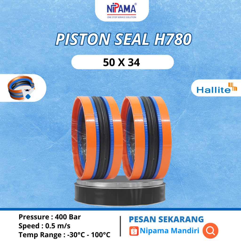 

PISTON SEAL DOUBLE ACTING 50 X 34 HALLITE 780