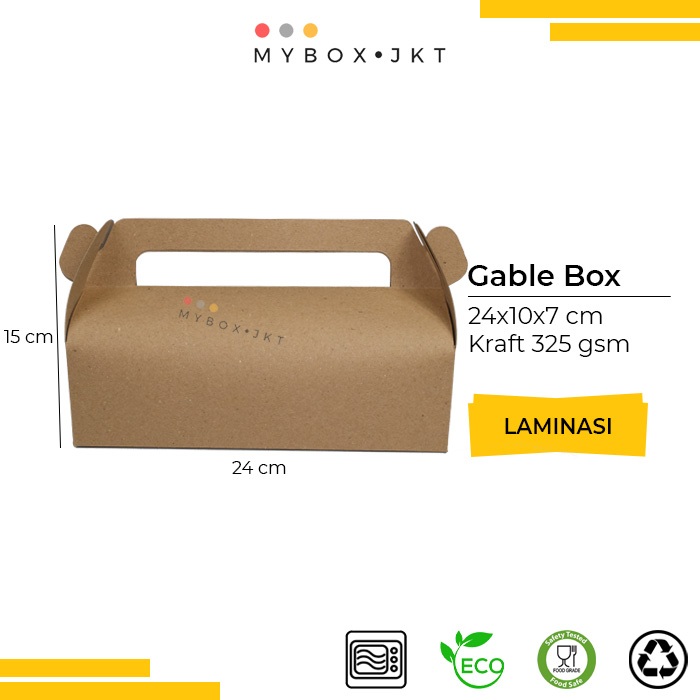 

Gable Box Hampers Souvenir Gift Pack Snack 24x10x7 LAMINASI
