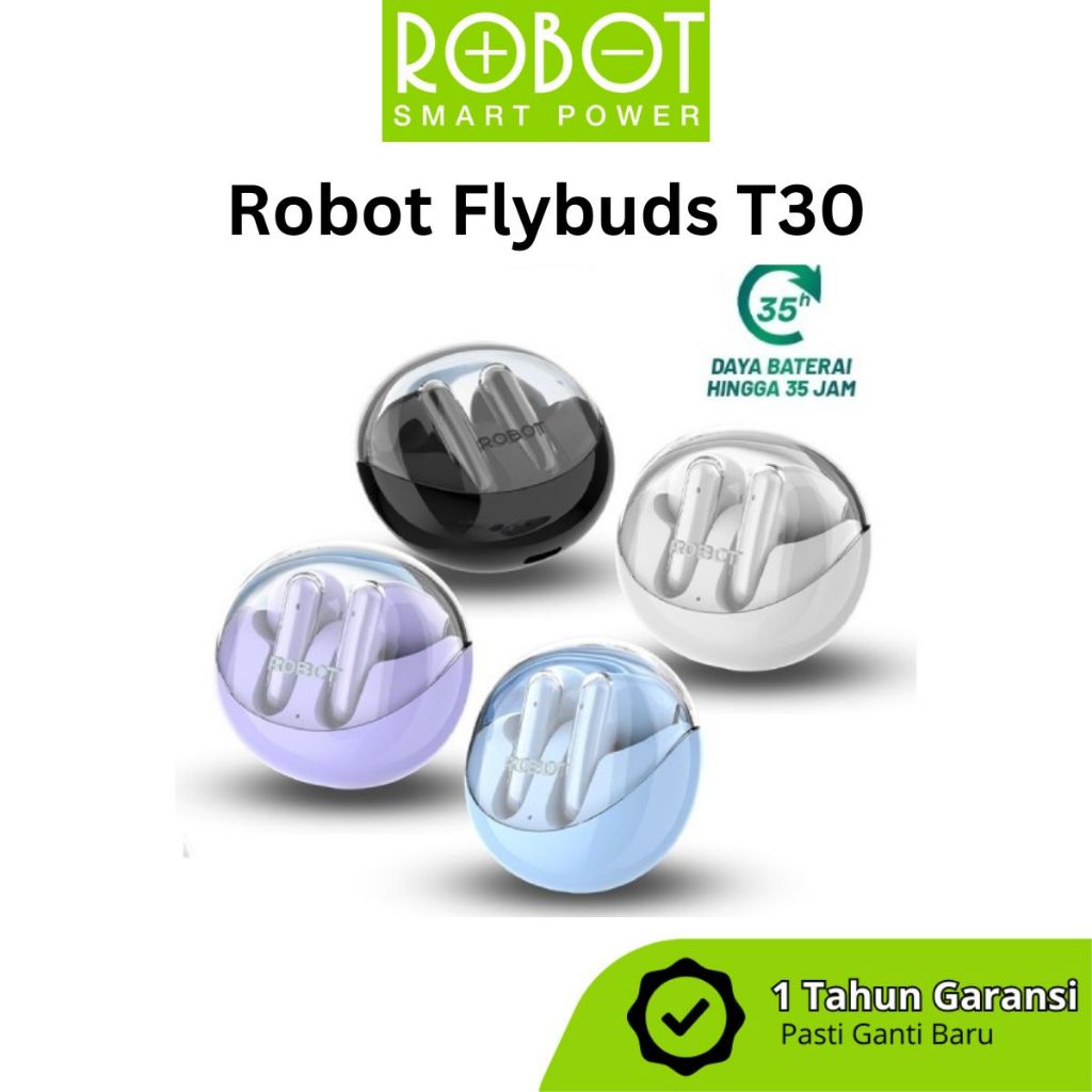ROBOT TWS wireless Earphone Flybuds T30 With Transparent Case Bluetooth 5.3