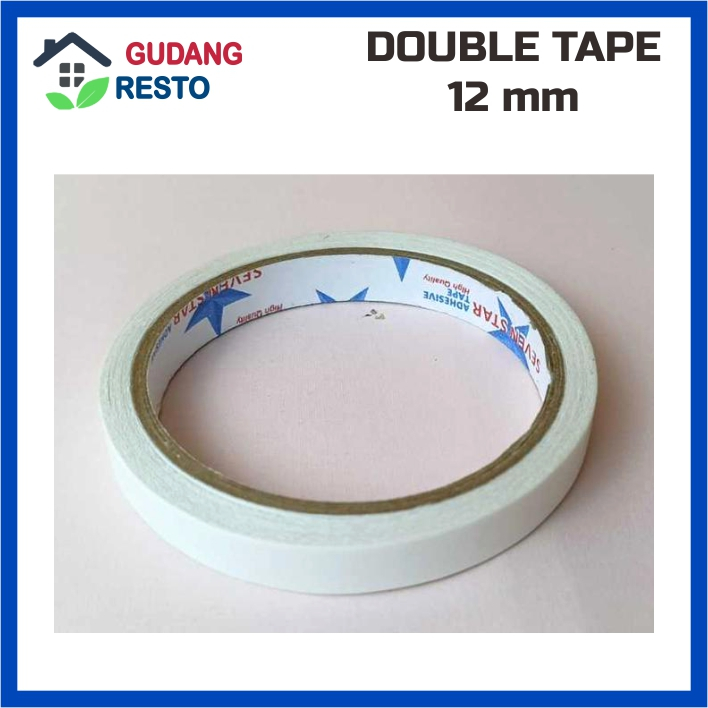 

DOUBLE TAPE 12 mm X 10 Y ISOLASI 2 SISI 1/2 INCH MURAH REKAT KUAT