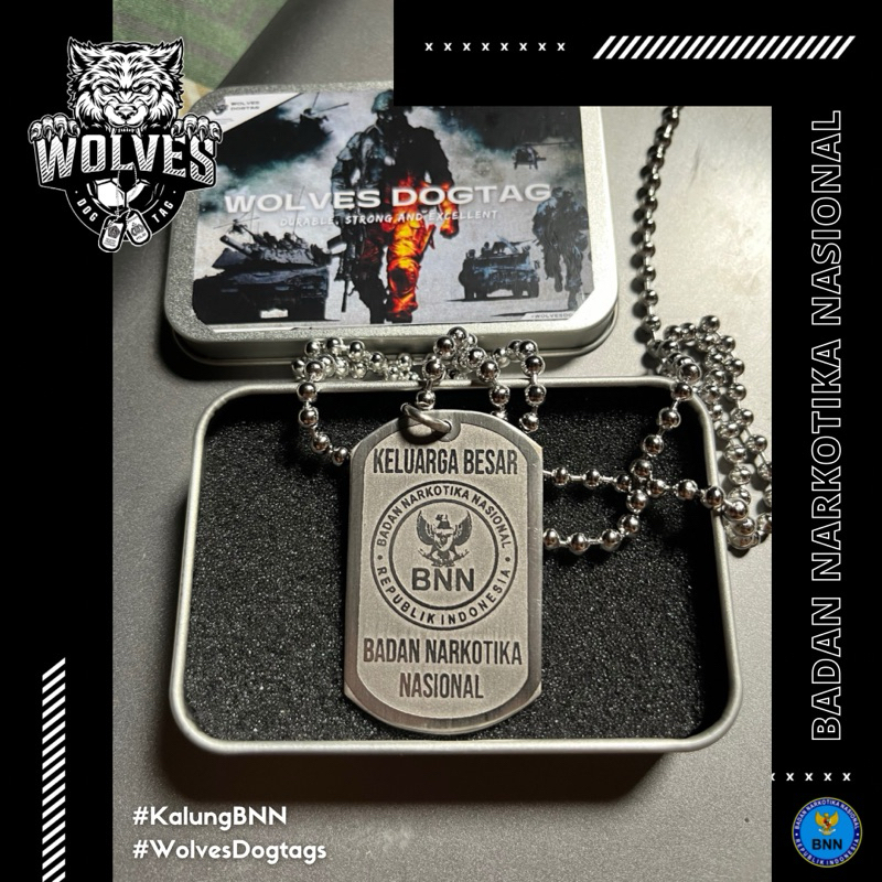 Kalung BNN / kalung rantai pria / Kalung badan narkotika nasional / kalung / aksesoris BNN / Bandul 