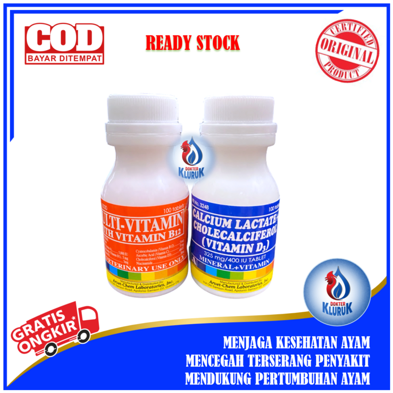 Paket Multivitamin & Calcium Lactate Import Ayam Bangkok Filipina