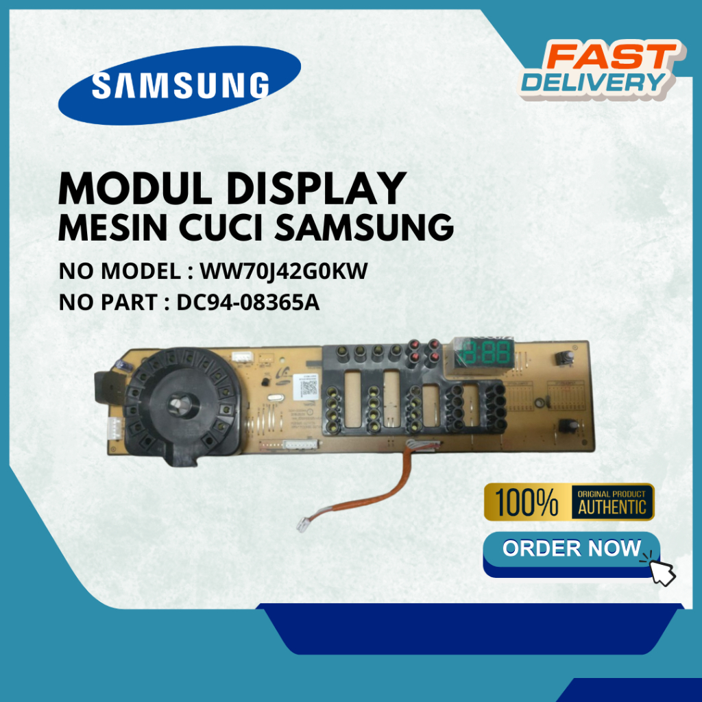 PCB MODUL DISPLAY MESIN CUCI SAMSUNG WW70J42G0KW ORIGINAL DC94-08365A