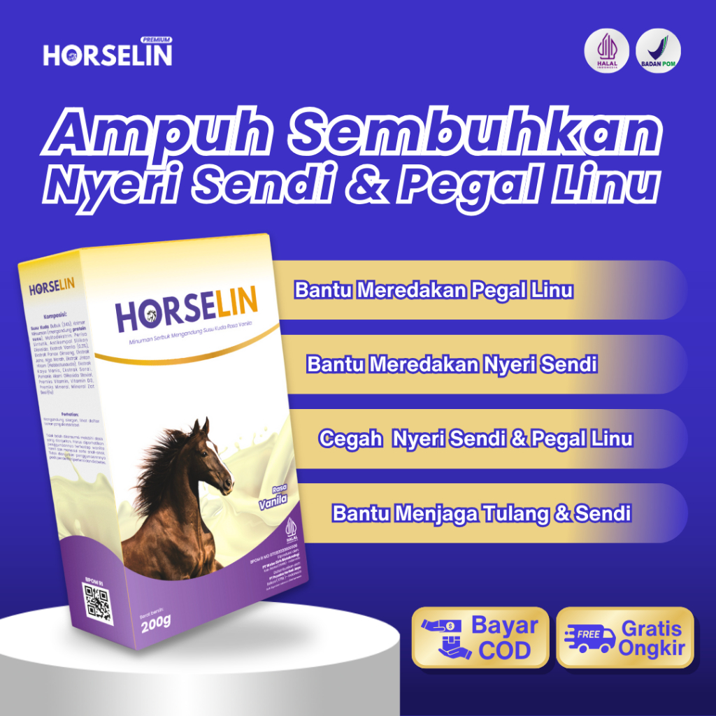 

Susu Kuda Liar HORSELIN Untuk Mengatasi Pegal Linu Dan Nyeri Sendi (200gr) Susu Original