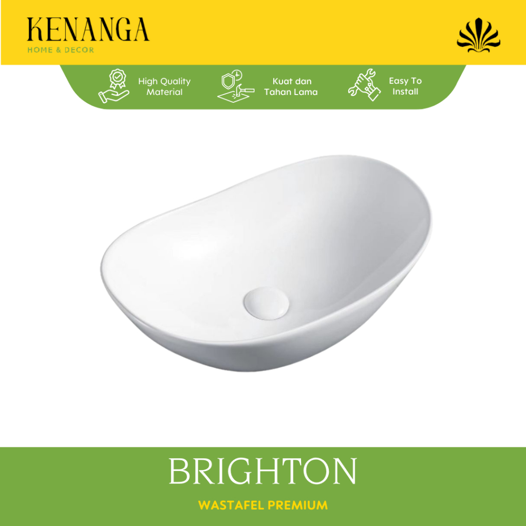 Wastafel Keramik Cuci Tangan - Quality Standard Italy - Kenanga Home Decor - BRIGHTON