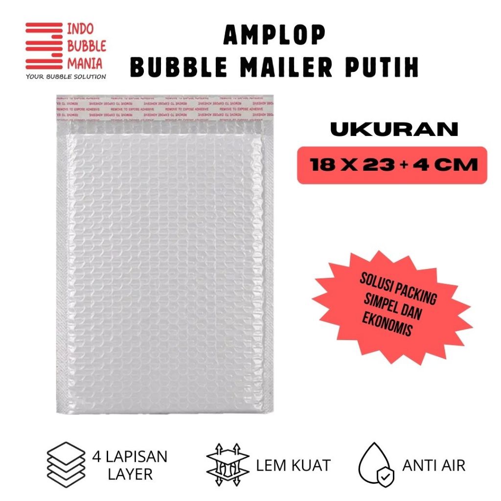 

[GROSIR] Amplop Bubble Mailer Bag Putih Ukuran 18 x 23 Murah Grosir