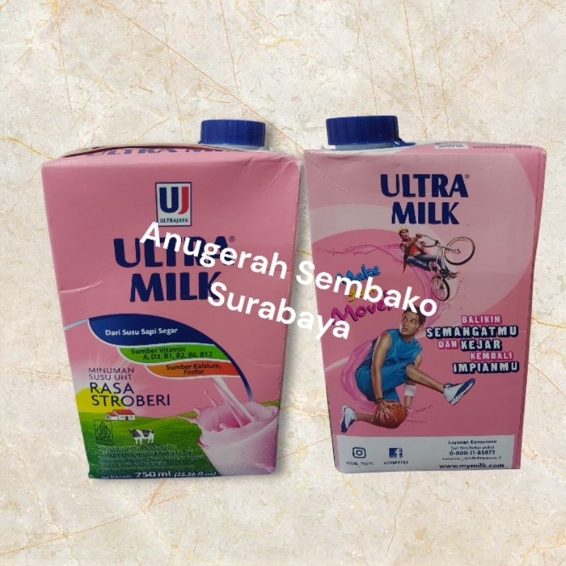 

Ultra Milk Susu UHT Strawberry 750 ml.READY SIAP KIRIM.EXP 2025