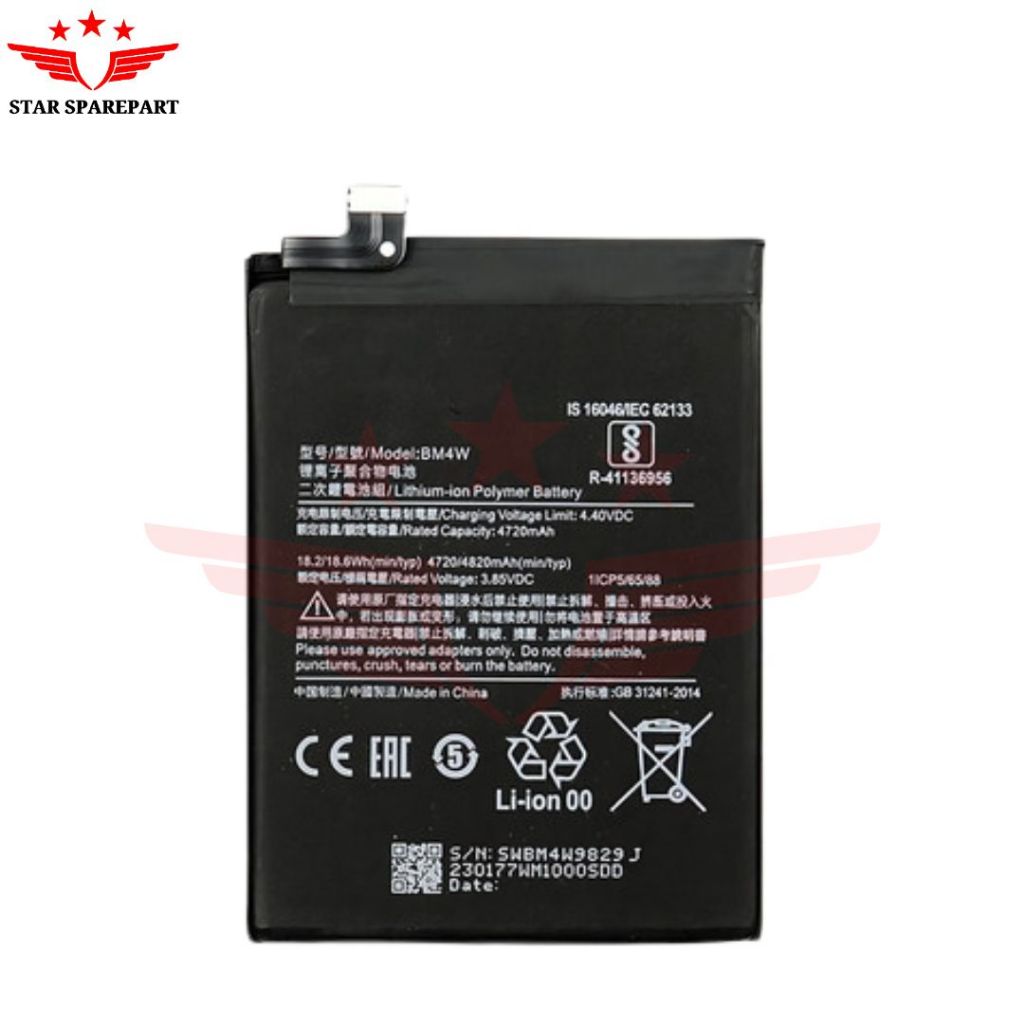 BATERAI XIAOMI BM4W / MI 10 LITE 5G / NOTE 9 PRO 5G / BATRE / BATTERE / BATTERY