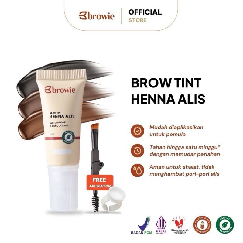 [10gr] Browie Brow tint Henna alis | EyeBrow gel waterproof & longlasting BPOM & halal