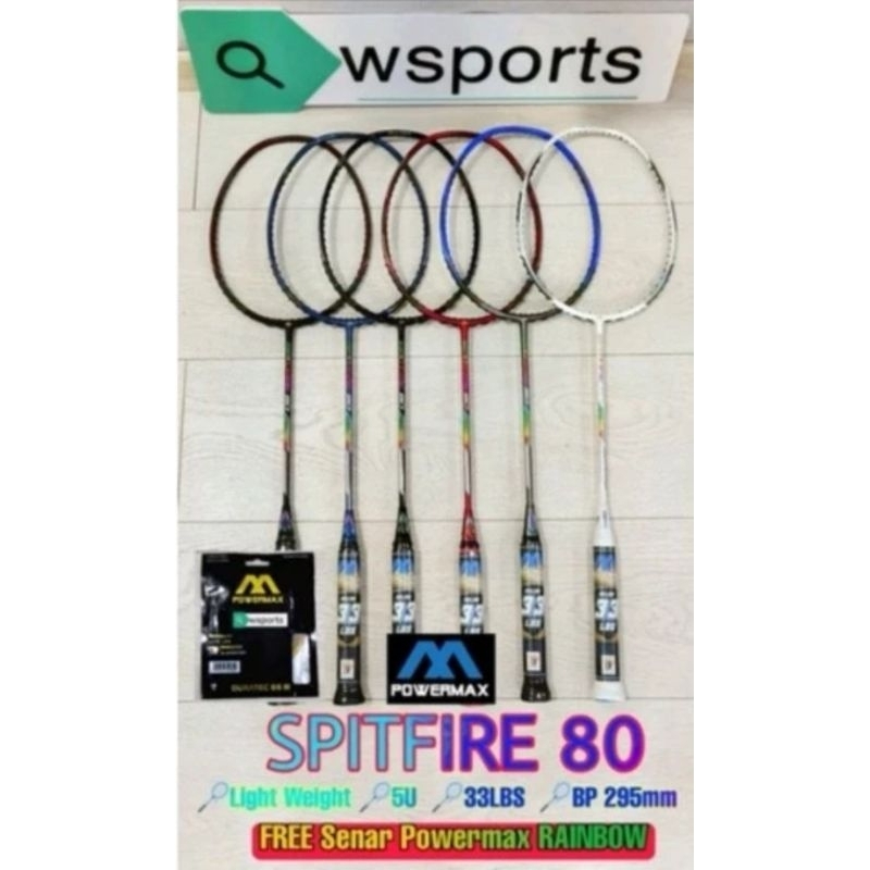 Raket Badminton Powermax T Force II SPITFIRE 80 Original
