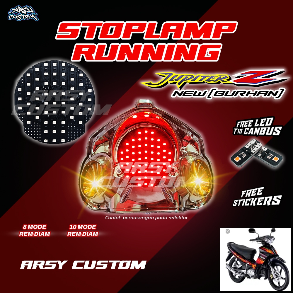Lampu Rem Jupiter Z New Burhan 8 10 Mode Running Otomatis Manual Lampu Belakang Variasi PNP