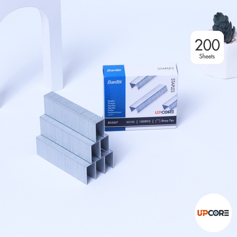 

[ONE's Stationery] Bantex Staples 23/23 Ujung Tajam Anti Karat | Untuk 210 Lembar Kertas | Isi 1000 Pcs