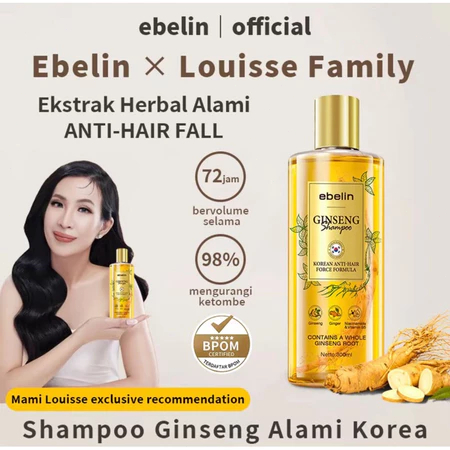 [ORI 100%] EBELIN ANTI HAIR FALL SHAMPO GINSENG MENGATASI RAMBUT RONTOK MENUMBUHKAN RAMBUT
