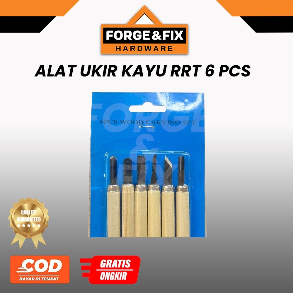 

RRT Ukir Alat Pahat Kayu Craft Cutter Wood Craving Gagang Kayu SET 6 PCS