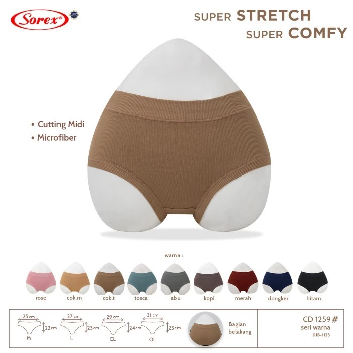 [2Pcs]Celana Dalam Wanita Sorex 1259 Basic Super Stretch