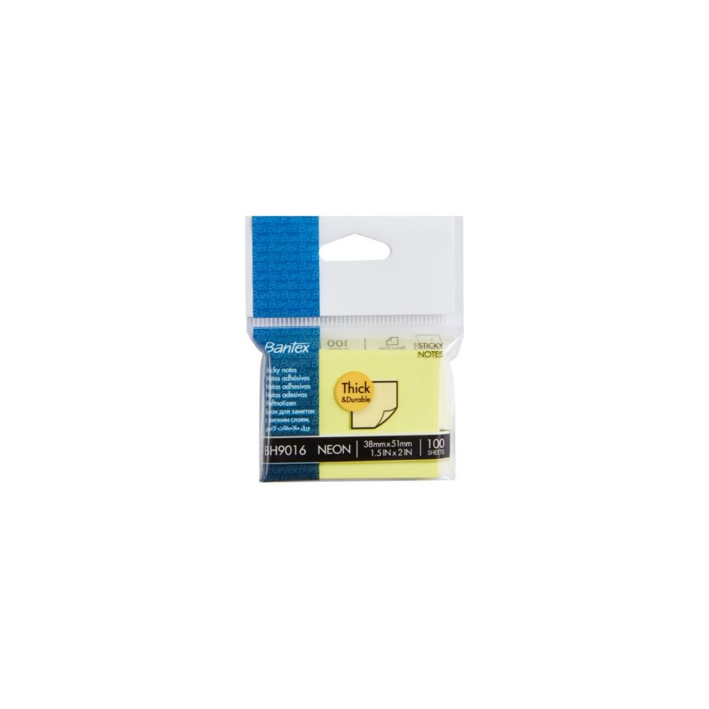 

Bantex Sticky Notes Tebal dan Tahan Lama Neon 38mm x 51mm 1,5"x2" (100sheet)