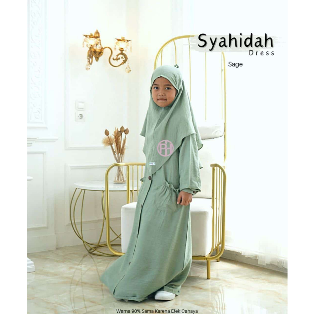 baju perempuan gamis anak set bergo syahidah kids Pelangi Hijab PH