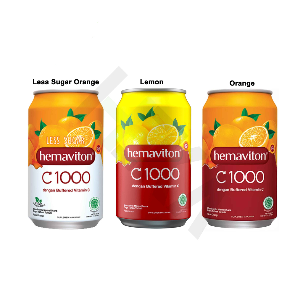 

Hemaviton C1000 Kaleng 330 ml Vitamin C Orange Less Sugar Lemon Jeruk [Majapahit]