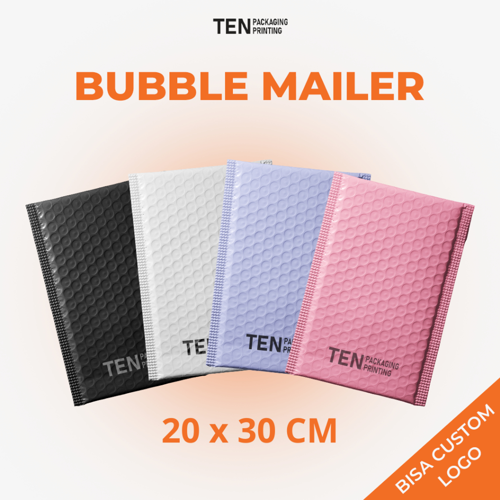 

20x30 CM BUBBLE MAILER PREMIUM PUTIH HITAM PINK UNGU (Harga Per pcs) | POLYBUBBLE AMPLOP BUBBLEMAILER PACKING OLSHOP Termurah