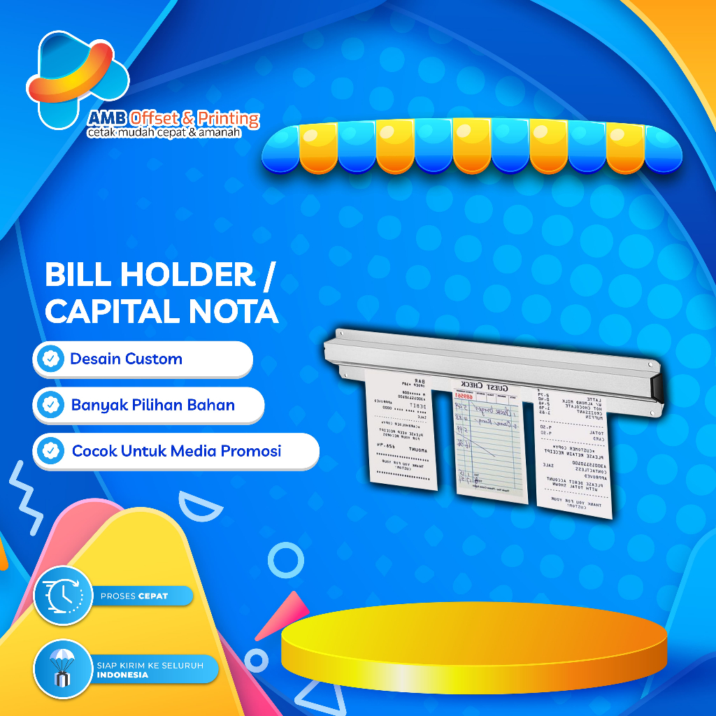 

Bill Holder/Capitan Nota Stainless Penjepit Kertas Bon Bill