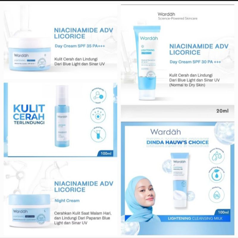 Wardah Lightening Skincare Series - Paket Perawatan Wajah Glowing & Bebas Kusam"