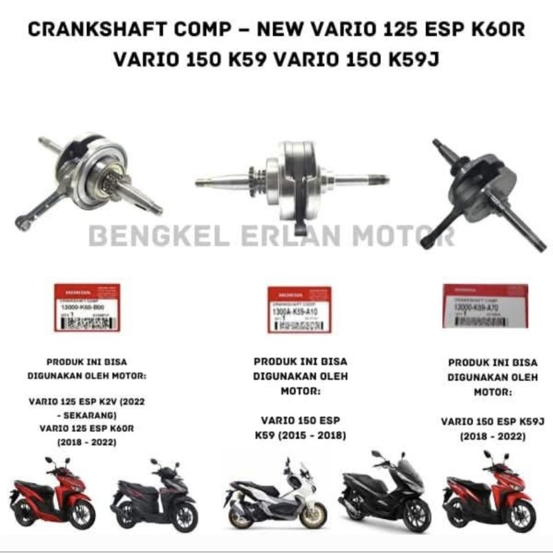 Kruk As Stang Seher Vario 150 Esp Vario KZR Vario Led new ORIGINAL Resmi HGP 1300AK59A10 13000k59A10