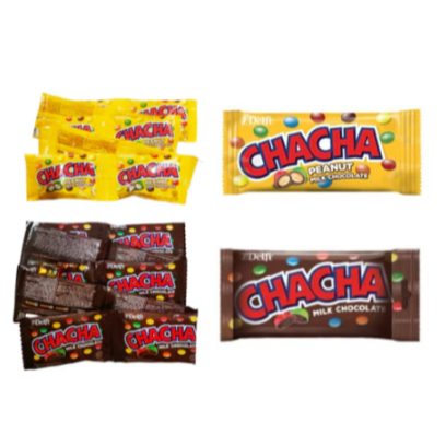 

ChaCha peanut/milkchoclate 35gr / Renceng isi 10scht