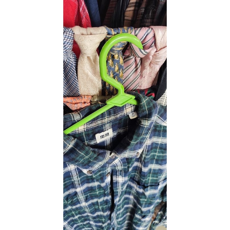 Kemeja Flanel UNIQLO Kotak Hijau Putih