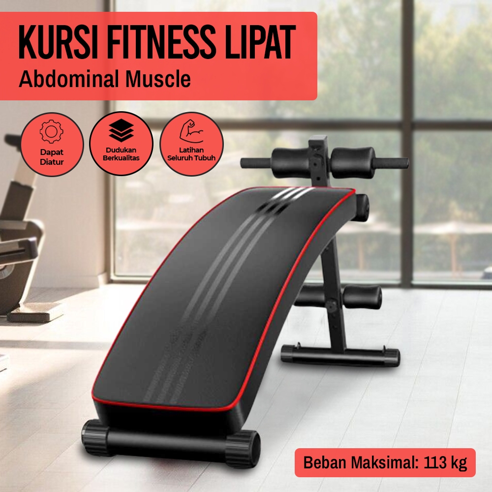 TMT Kursi Alat Fitness Gym Bench Lipat Abdominal Muscle - AD-177 | Kursi Fitness TMT | Gym Bench Lip