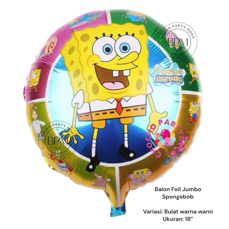 (PER PCS) BALON FOIL JUMBO SPONGEBOB/ BALON SPONGEBOB/ SPONGEBOB SQUERPANTS