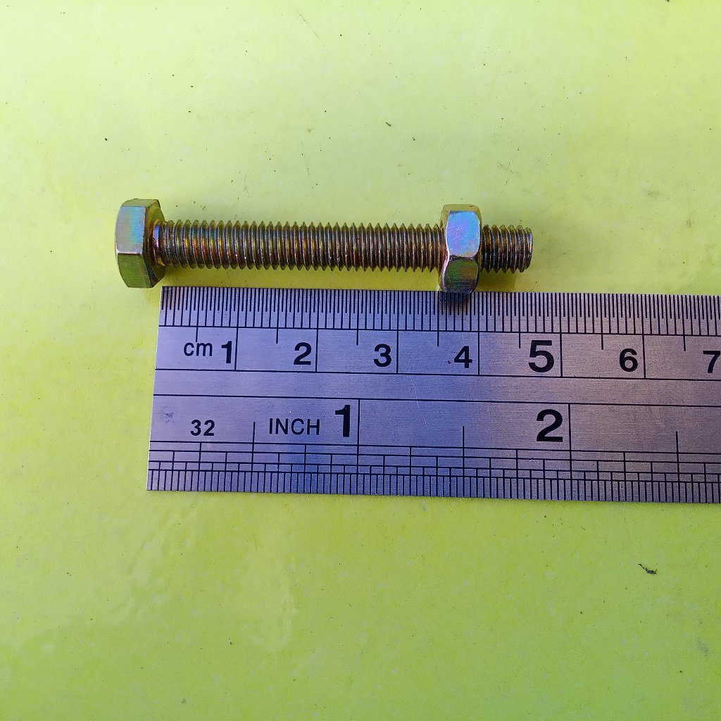 BAUT MUR KUNING M6 X 45 / BAUT 10 KUNCI 10 / BMK M6 X 45 / BAUT M6X45 KUNING / BAUD KUNING M6 X 45 /