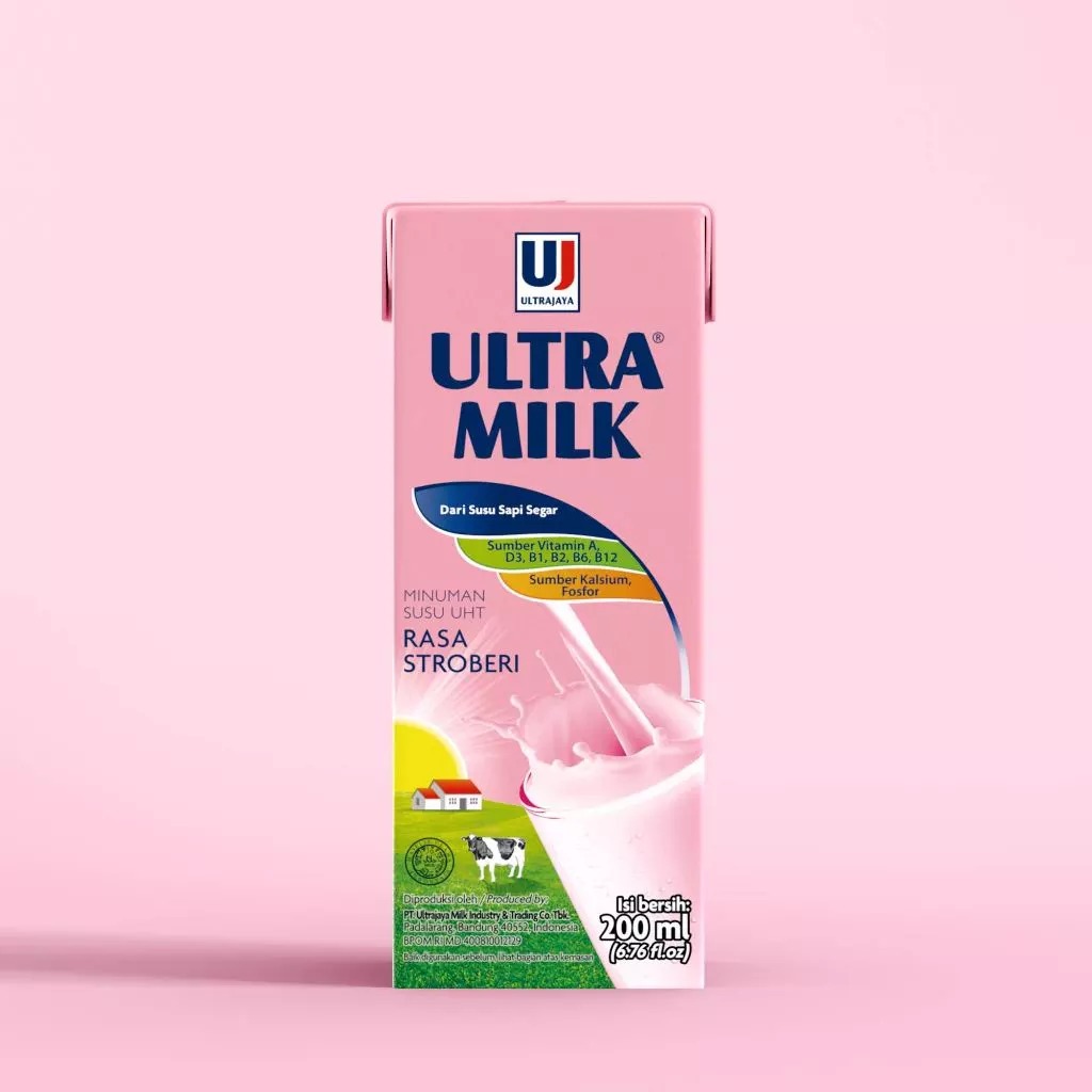 

Ultra Milk Susu UHT Stoberi Stawberrry 200 mL