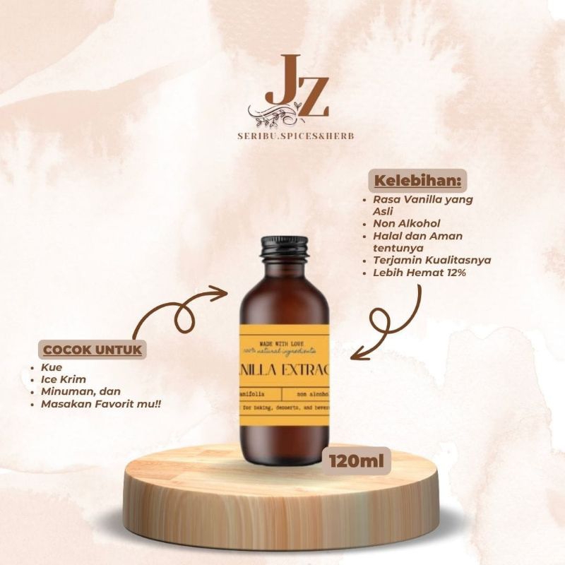 

120ml vanilla extract homemade premium gourmet merk manira.id