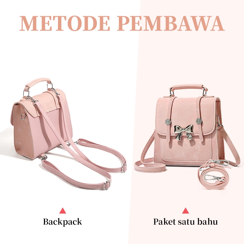 Tas Lucu Tas Selempang Wanita Ransel olah Siswi Mini Yang Lucu Kulit Sapi Sederhana Dan Modis Tas