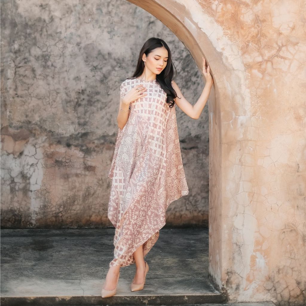 Reya Long Dress Batik Viscose | Dress Batik Pesta Kondangan | titik moela