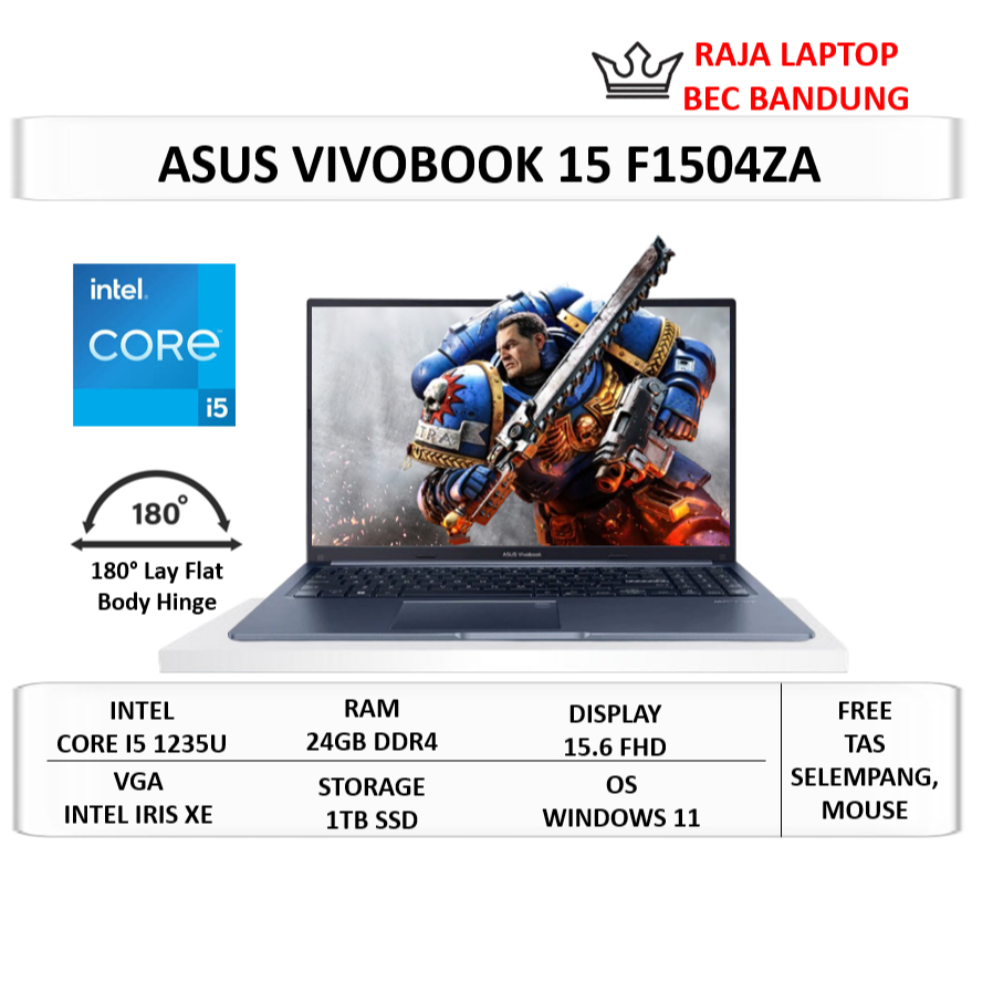 Laptop 15 Inch Asus Vivobook 15 Intel Core I5 Ram 24GB SSD 1TB 15.6" FHD Windows 11 Home