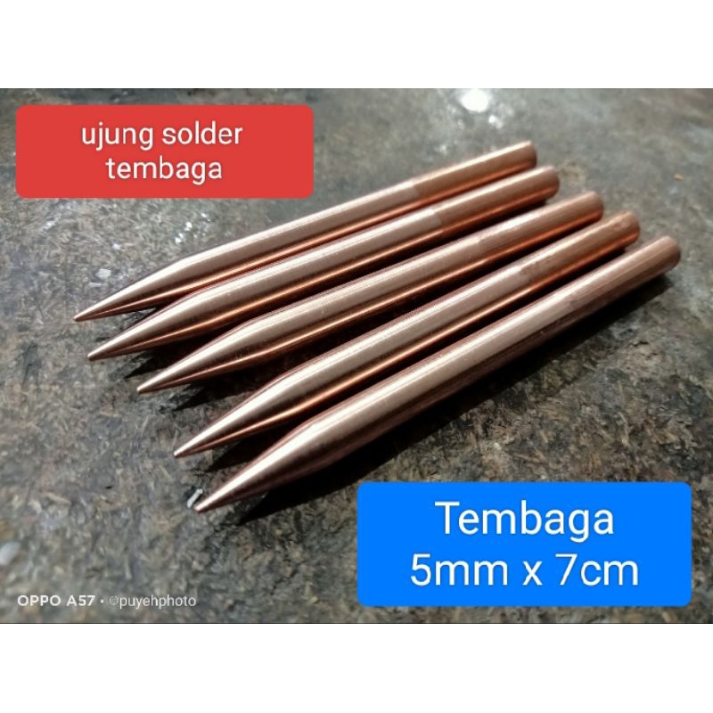 Mata solder / ujung solder 5 mm, tembaga asli.