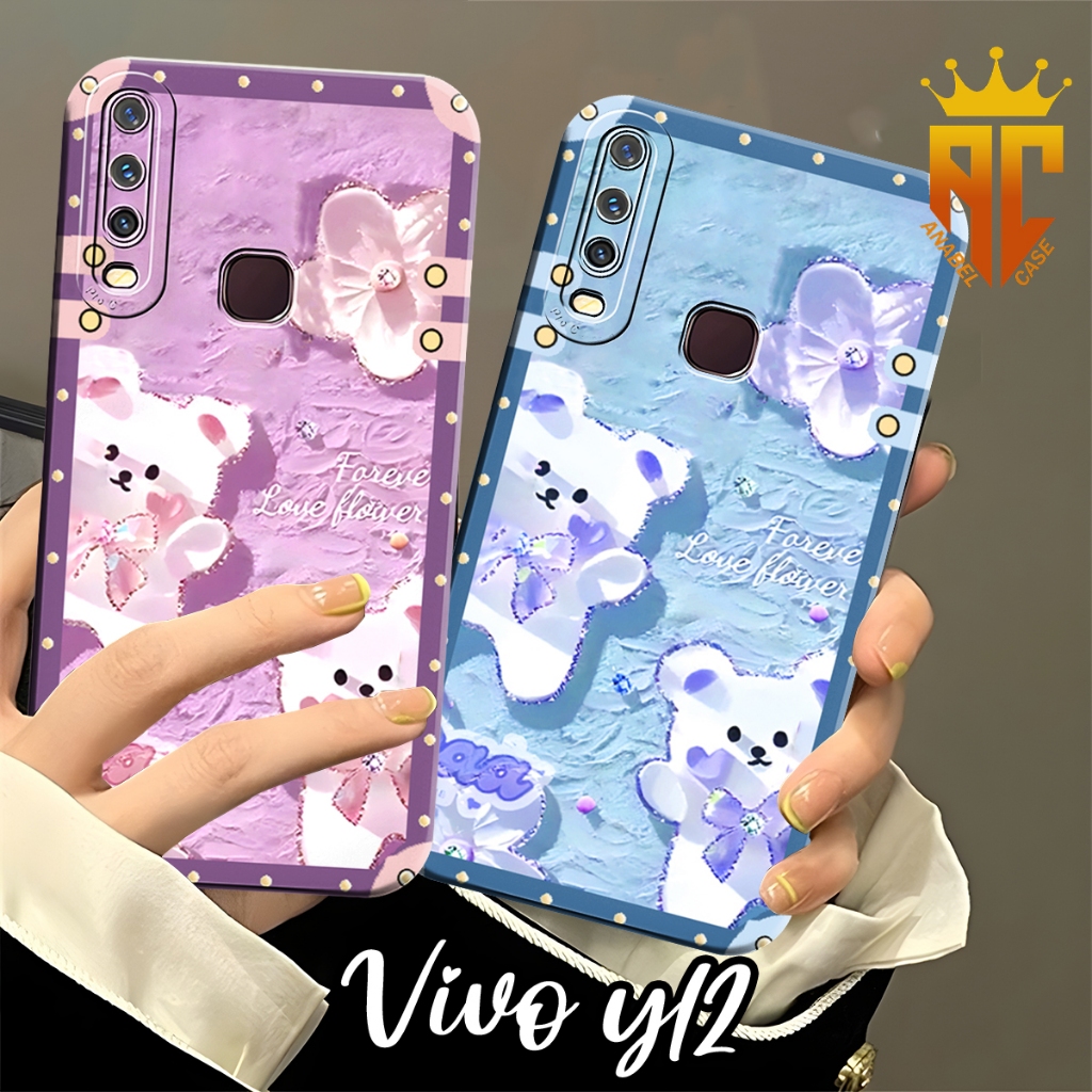 SOFTCASE VIVO Y12 Y12I Y15 Y17 Y19 Y30 Y30I Y50 Fashion Case Motif Bear Rainbow - Case Vivo - Case C
