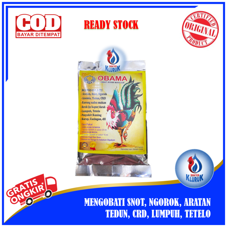 Obama Obat Ayam Snot CRD Ngorok Aratan Tedun - ( isi 6 sachet )