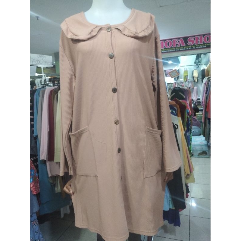 Dres midi knit busui lgn pjng bahan knit by Aquila ld 110 PB 100 saku tempel  kanan kiri