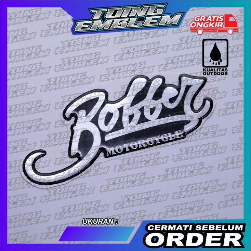 emblem tangki motor custom /emblem timbul Bobber/emblem bobber