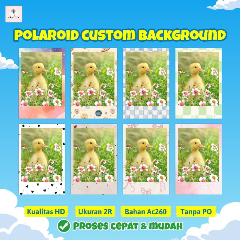 [dara.lv] CETAK FOTO POLAROID CUSTOM BACKGROUND/ CETAK POLAROID TANPA PO / CUSTOM POLAROID BACKGROUN